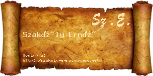 Szakály Ernő névjegykártya